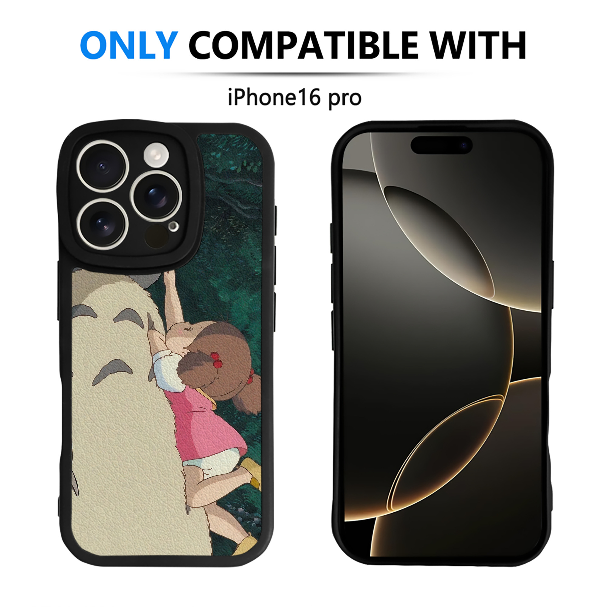 （画像用） となりのトトロ 草壁メイ 草壁サツキ My Neighbor Totoro Satsuki Kusakabe Mei Kusakabe 【iPhone 16シリーズ対応】シリコンスマホケース（レザー調） 材質：シリコン